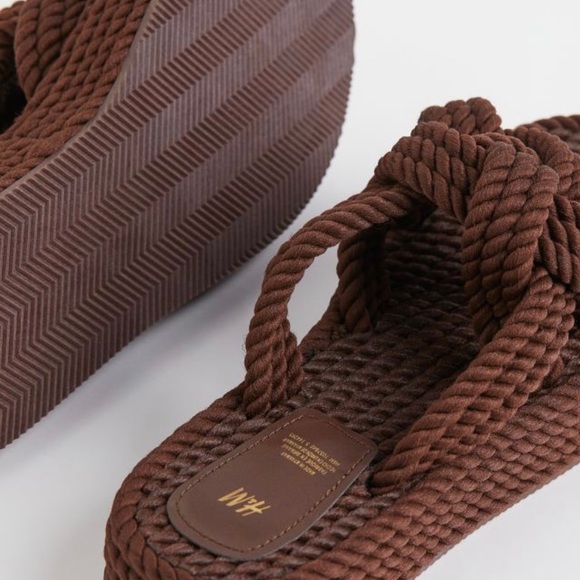 H&M Dark Brown Rope Slides size US 5 or EUR 36 (NWOT) - Picture 13 of 13